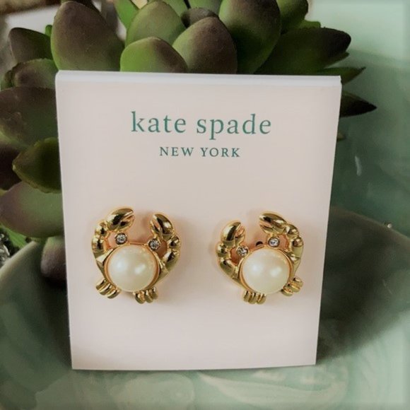 Kate Spade Shore Thing Crab Pearl Earrings NWT - Picture 5 of 9